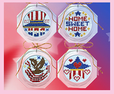 Patriotic Ornaments- Uncle Sam's Hat, Home Sweet Home, Freedom & Star and Hearts