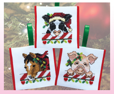 Barnyard Navidad Ornaments Countdown to Christmas - Pig, Horse & Cow